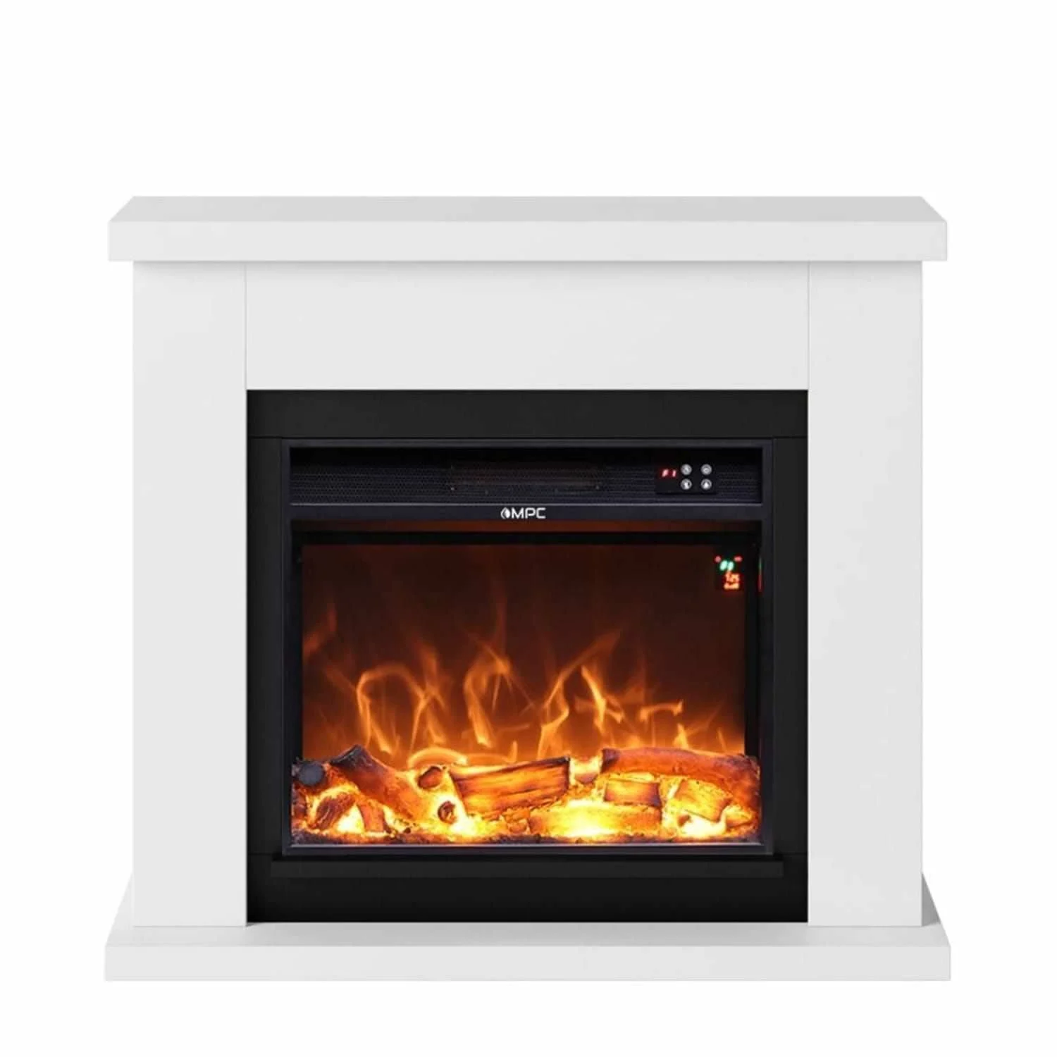 SINED Mpc Camino Asciano Camino Da Terra Con Cornice e Bruciatore Elettrico Da 1500w Bianco