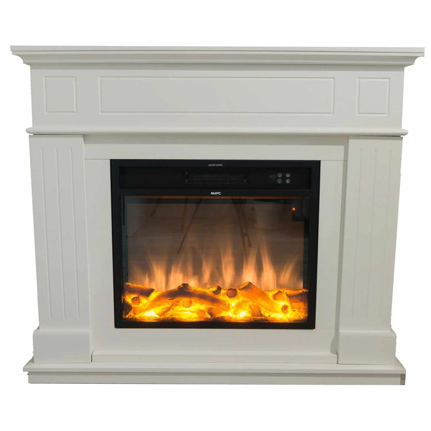 SINED Mpc Camino Pienza Caminetto Da Terra Composto Da Cornice e Bruciatore Elettrico 1500w Bianco