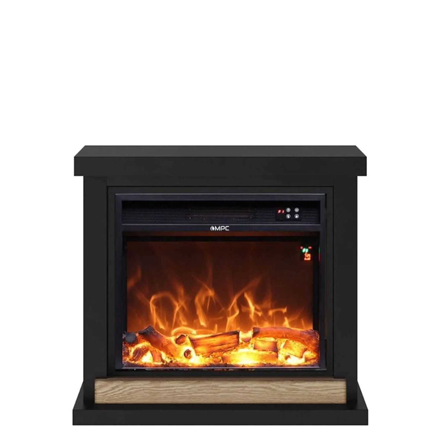 SINED Mpc Camino Sorano Caminetto Per Parete Con Cornice e Bruciatore Da 1500w Unico Design Nero