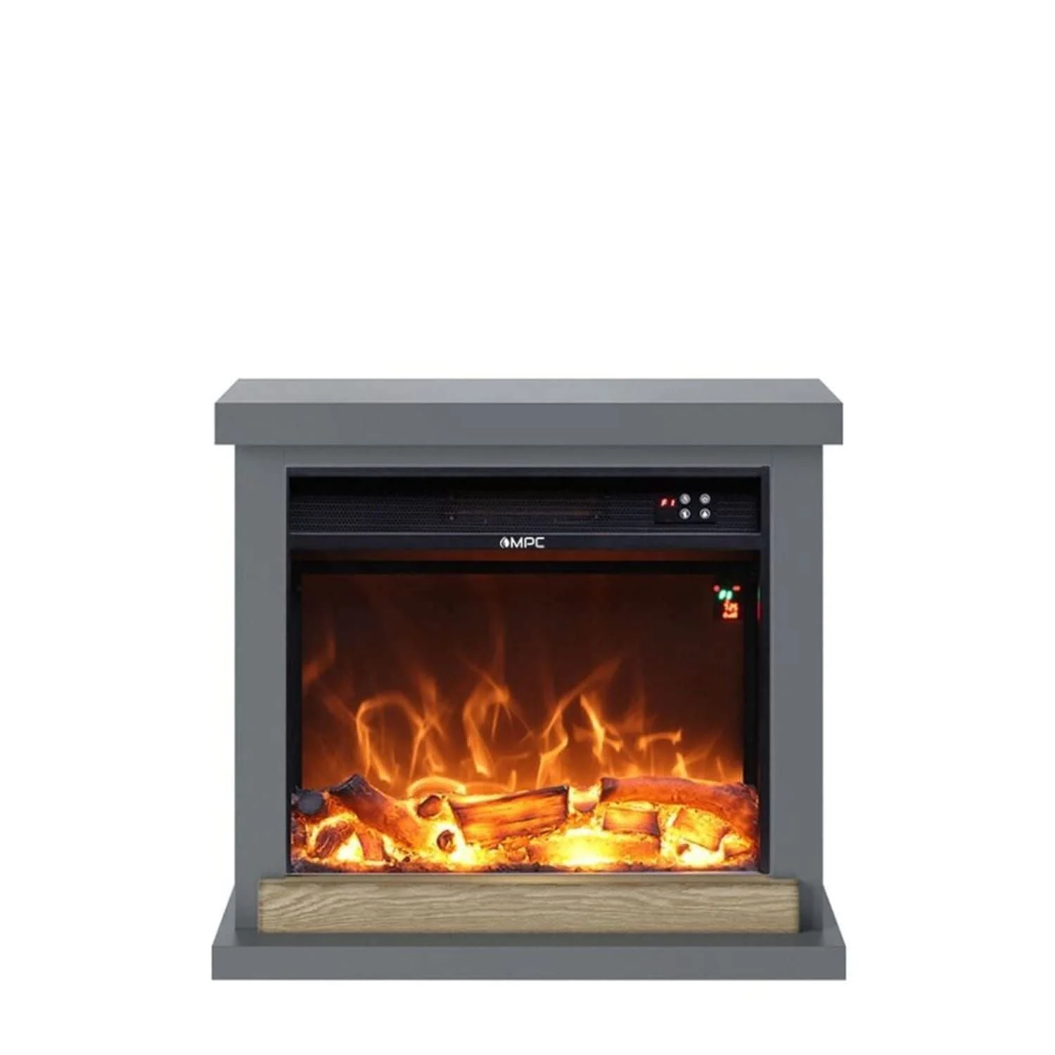 SINED Mpc Camino Sorano Caminetto Per Pavimento Con Bruciatore Da 1500w Effetto Fiamma Led Grigio Scuro