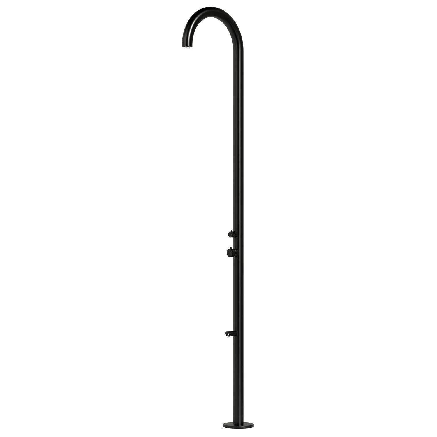 SINED Olbia Doccia Per Esterni In Acciaio 316l Soffione e Lavapiedi h 2439 Cm Inox Nera