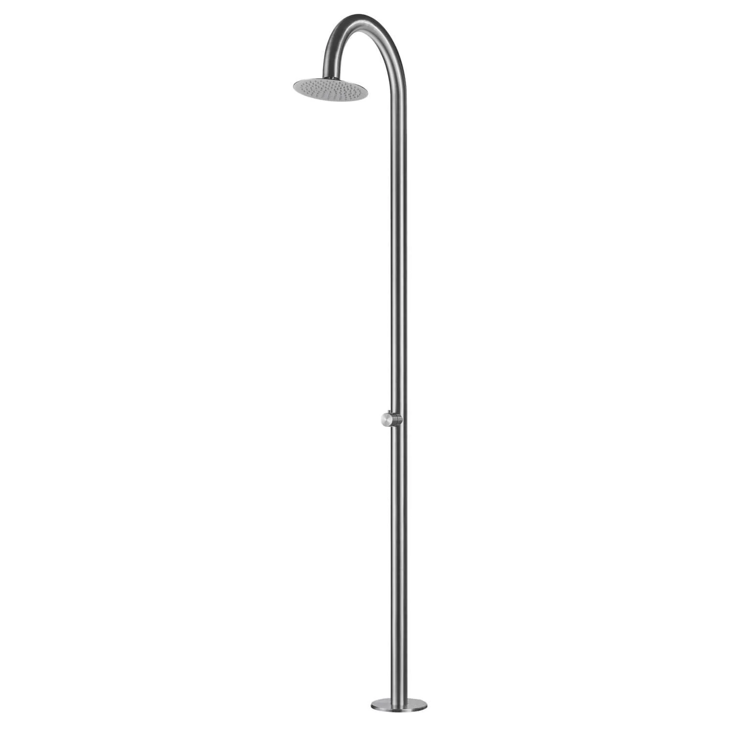 SINED Palau Doccia da Piscina Curva Inox Satinato 316L Acqua Fredda