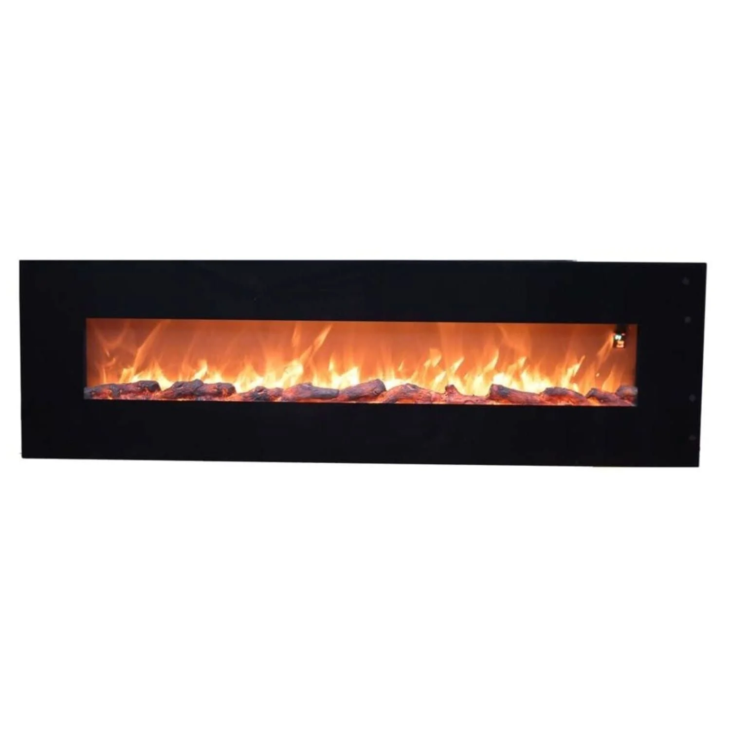 SINED Pordoi Caminetto Elettrico Da Parete In Acciaio e Vetro Da 1500w Effetto Fiamma Led Nero