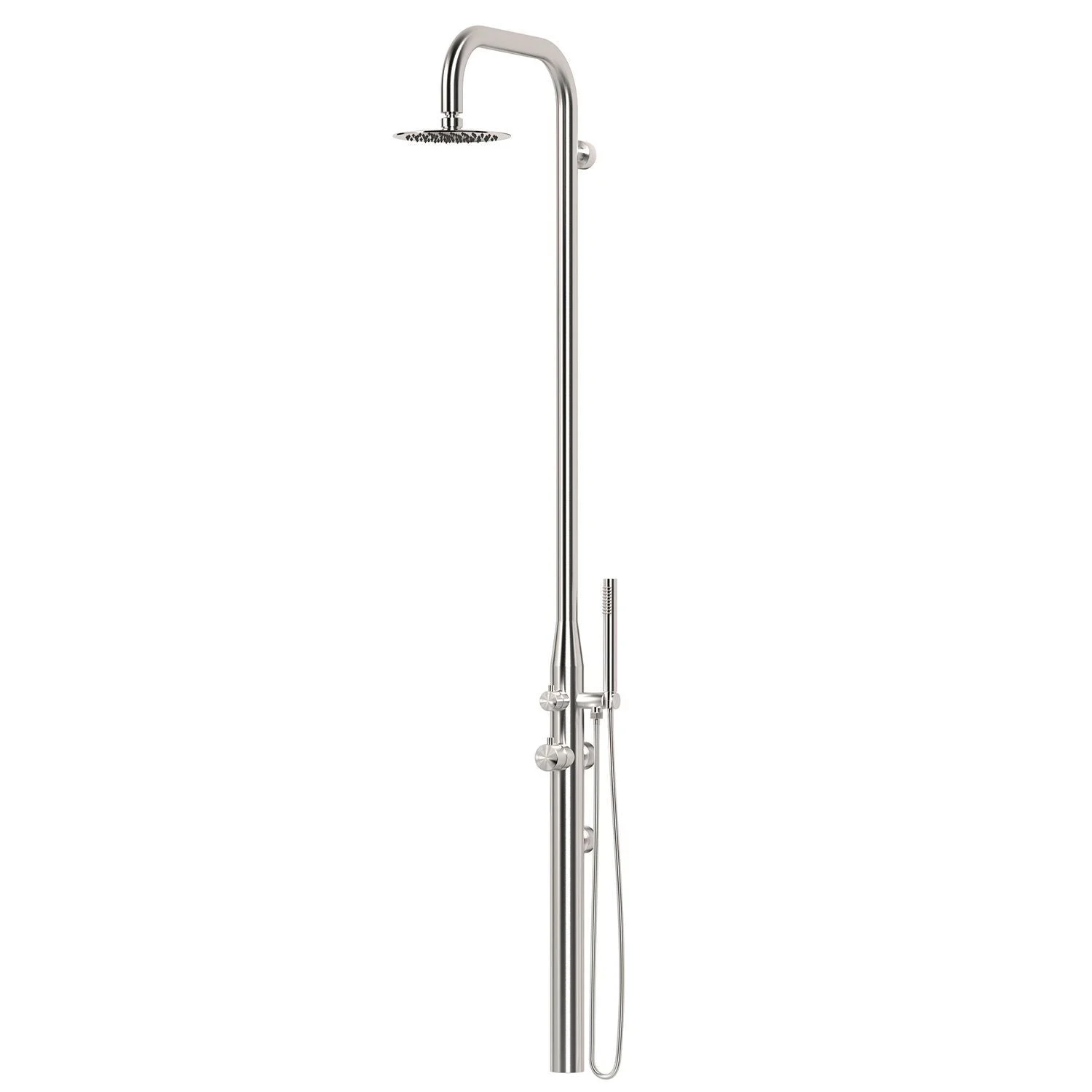 SINED Pula Doccia Per Parete e Esterni Ed Interni In Acciaio 316l Soffione e Doccino Mobile Inox