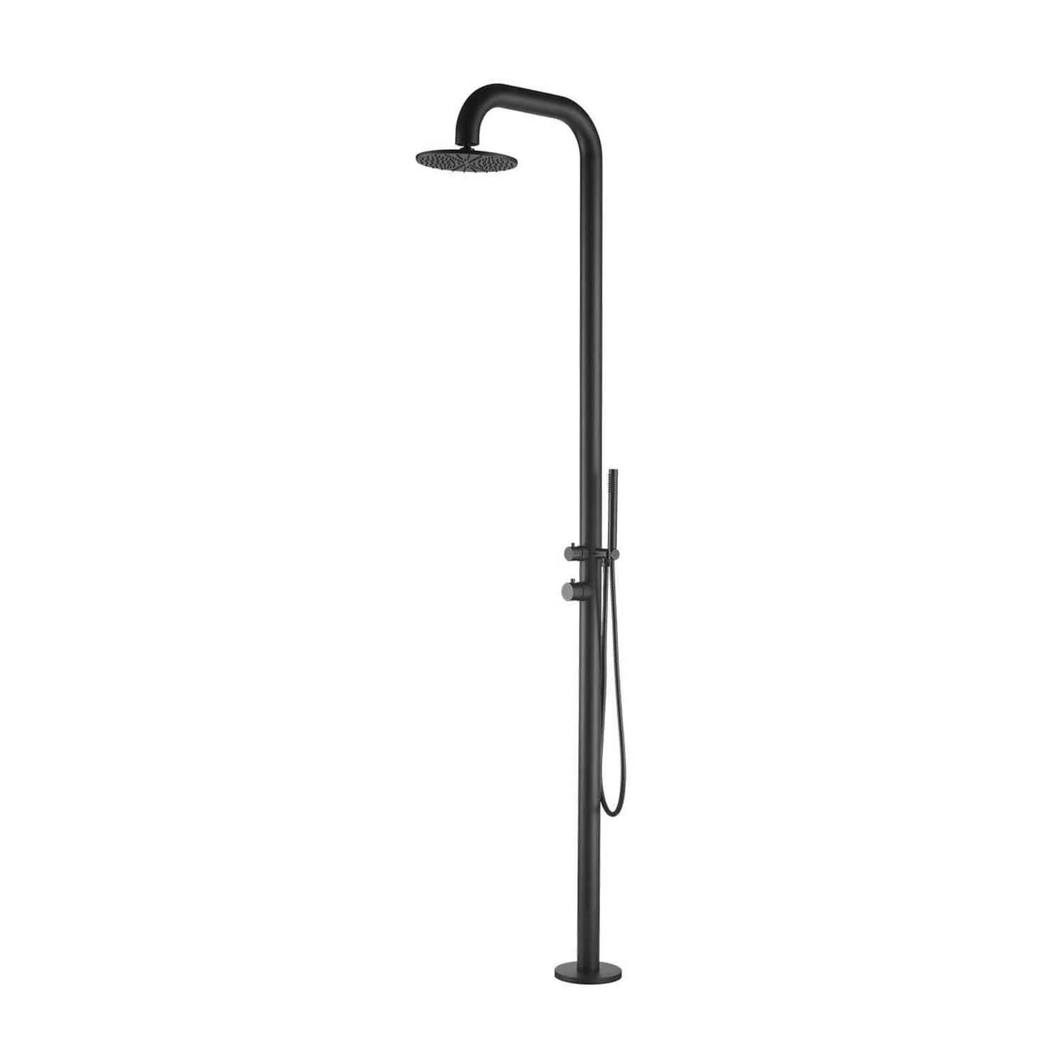 SINED Pula Doccia Esterno Acciaio Inox 316L Nero Satinato