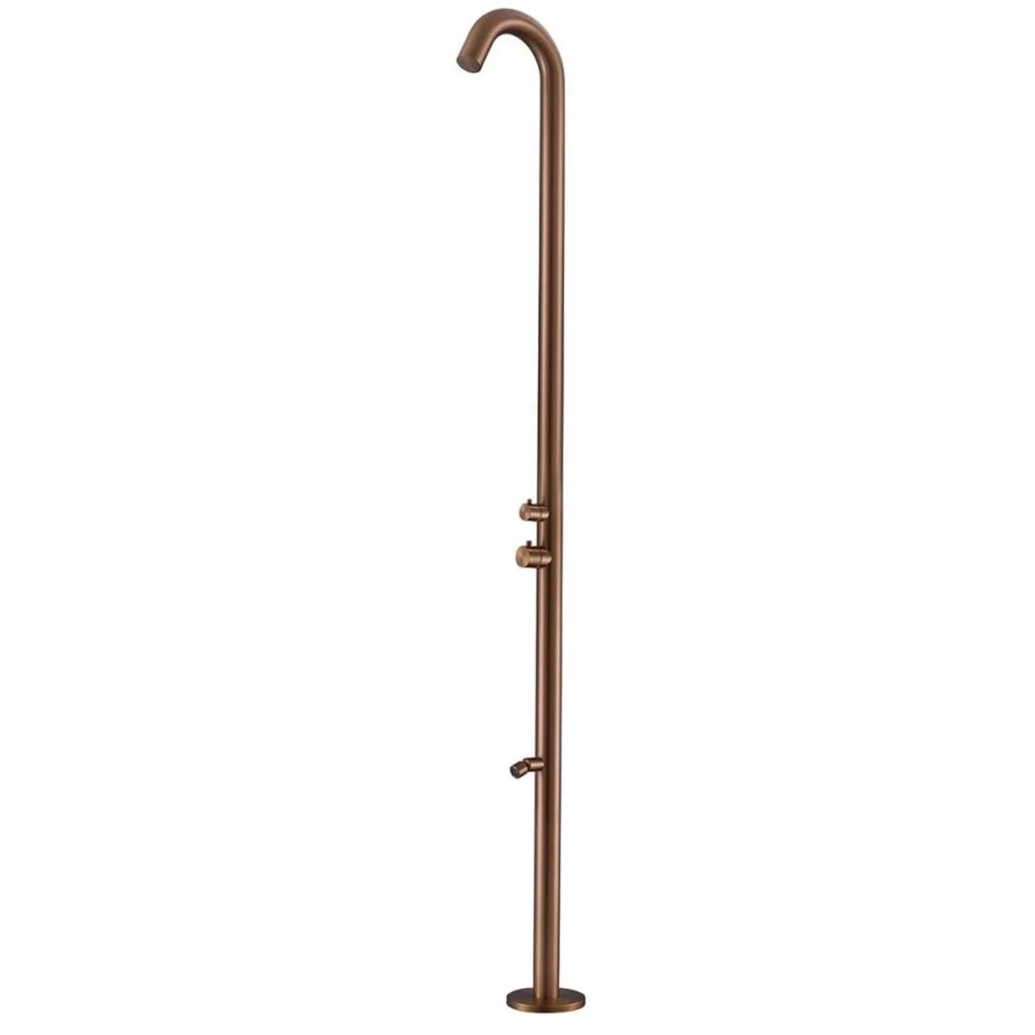 SINED Quartu Doccia Per Esterni In Acciaio 316l Con Soffione e Lavapiedi h 2289 Cm Inox Oro Rosa