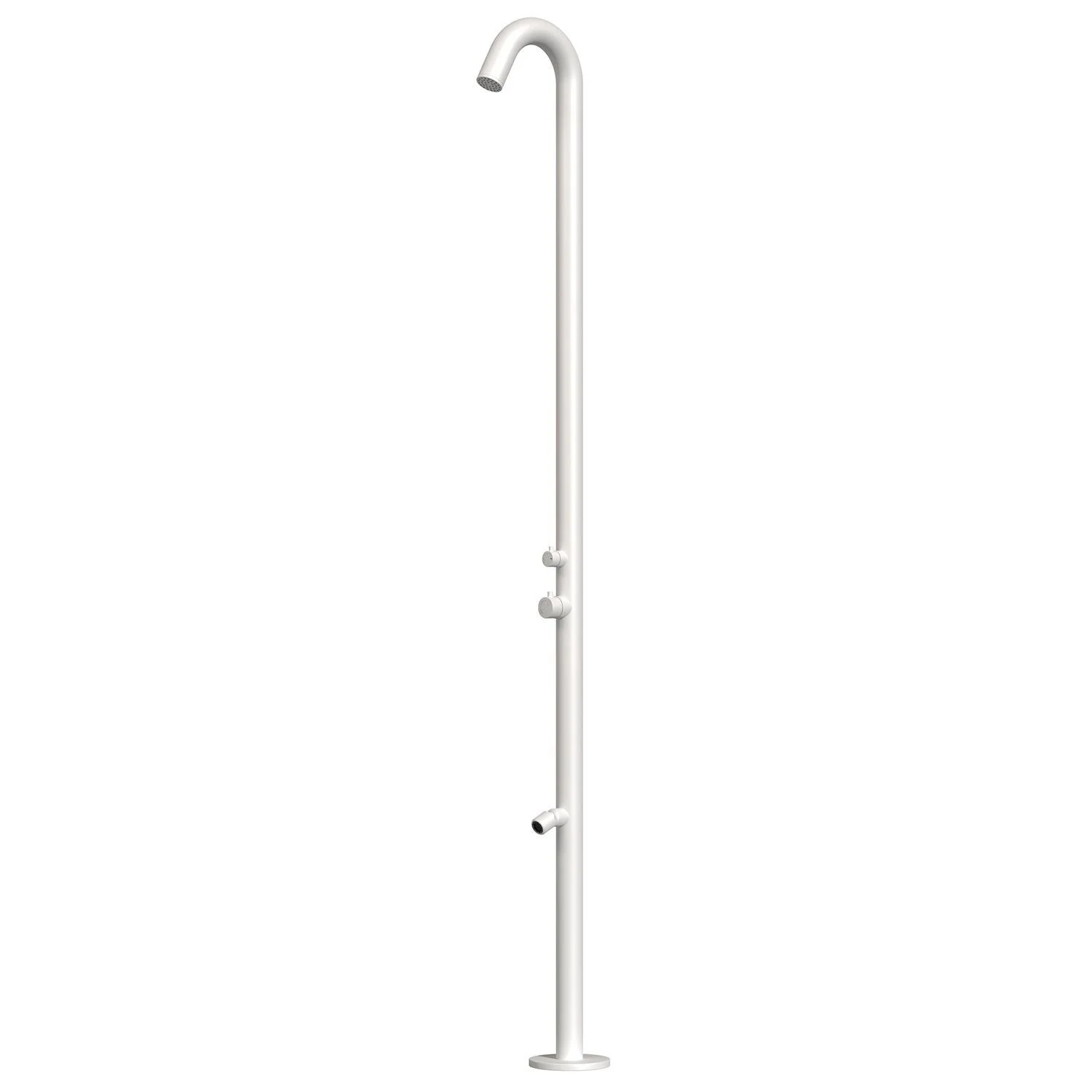 SINED Quartu Doccia Esterni Acciaio 316L Soffione Lavapiedi H229 Bianco
