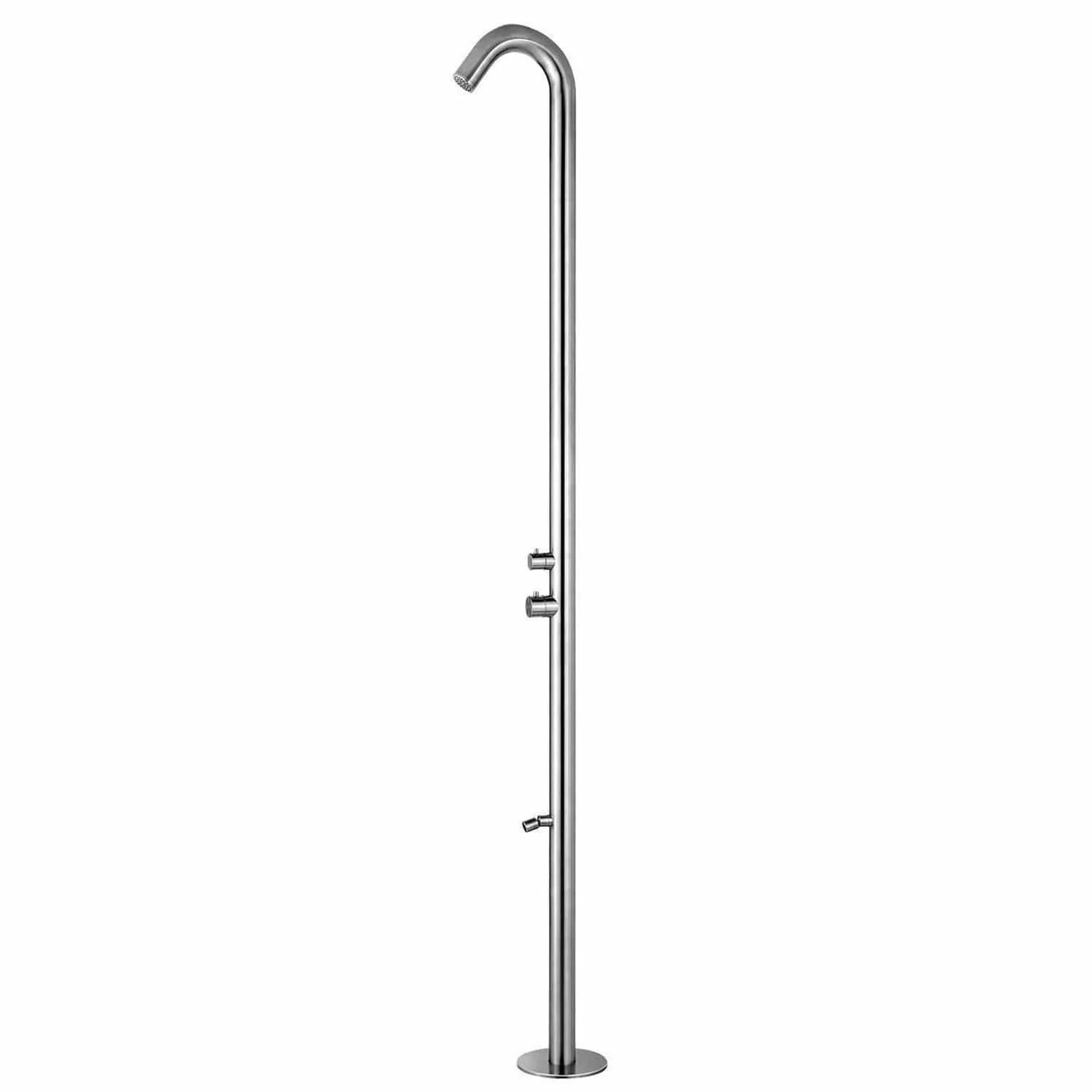 SINED Quartu Inox Doccia Esterna Acciaio 316L Calda Fredda 229cm
