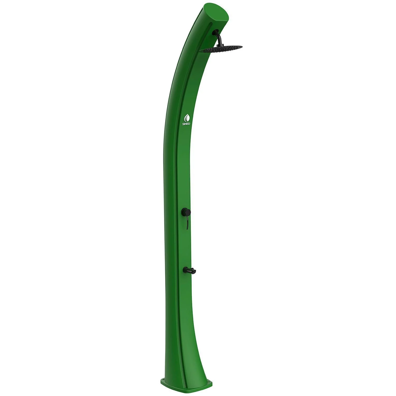 SINED Sole Xxl Doccia a Riscaldamento Solare Curva Grande Serbatoio 40 Litri Verde