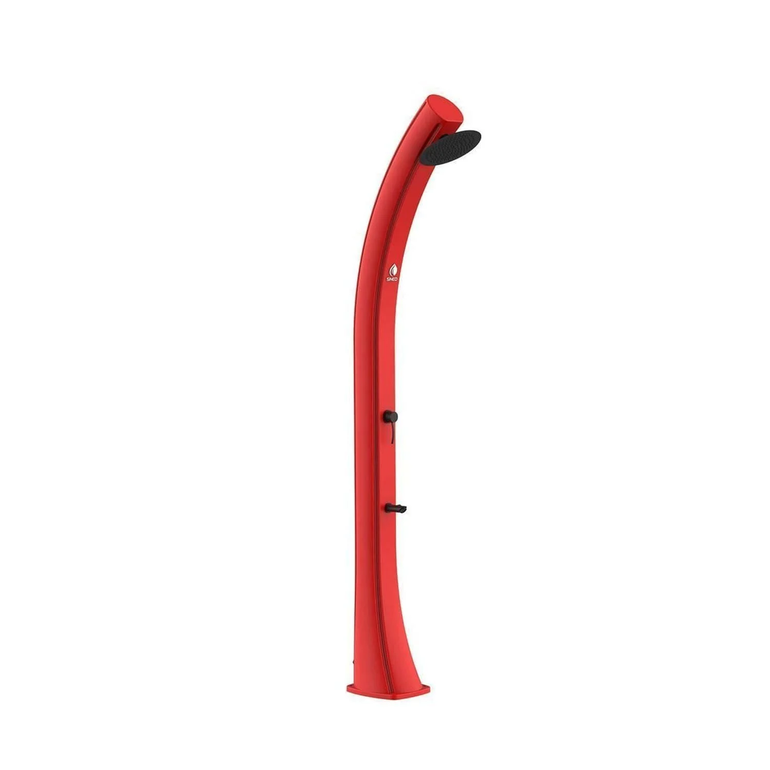 SINED Sole Xxl Doccia Solare Curva In Polietilene Con Lavapiedi Serbatoio Da 40 Lt Rossa