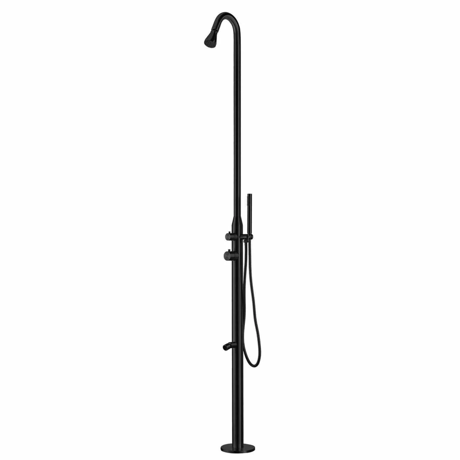 SINED Stintino Doccia Inox 316L Nera Soffione Lavapiedi