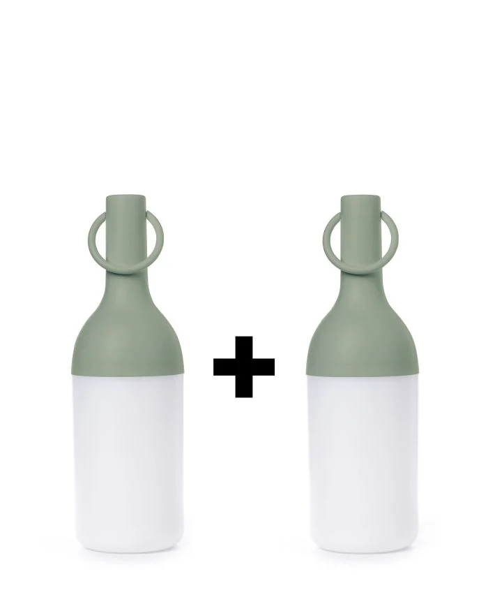 Sompex ELO Baby Lampada Ricaricabile Luce da Esterno Verde Oliva2Pz