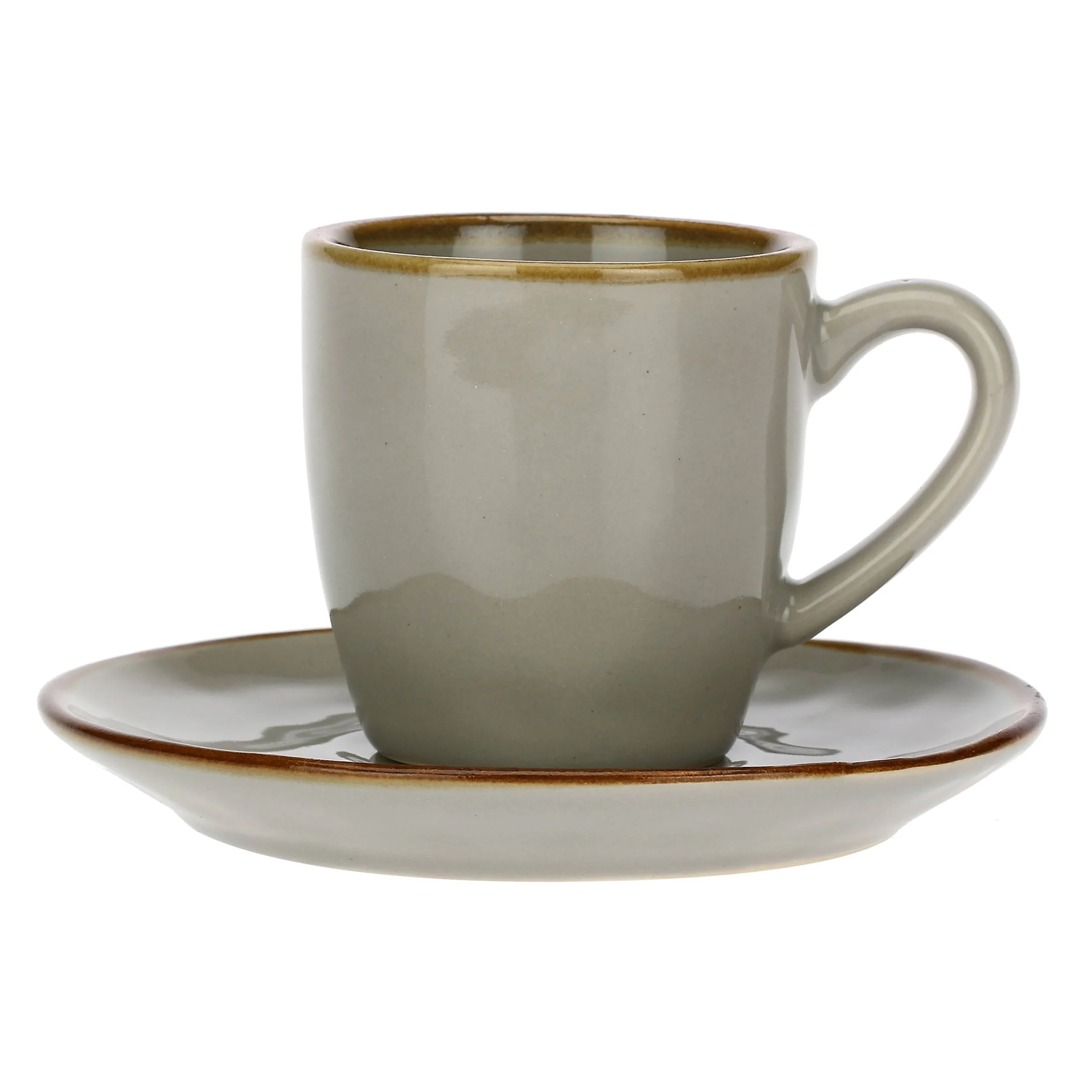 ROSE & TULIPANI Concerto Grigio Perla Tazza Caffè con Piattino