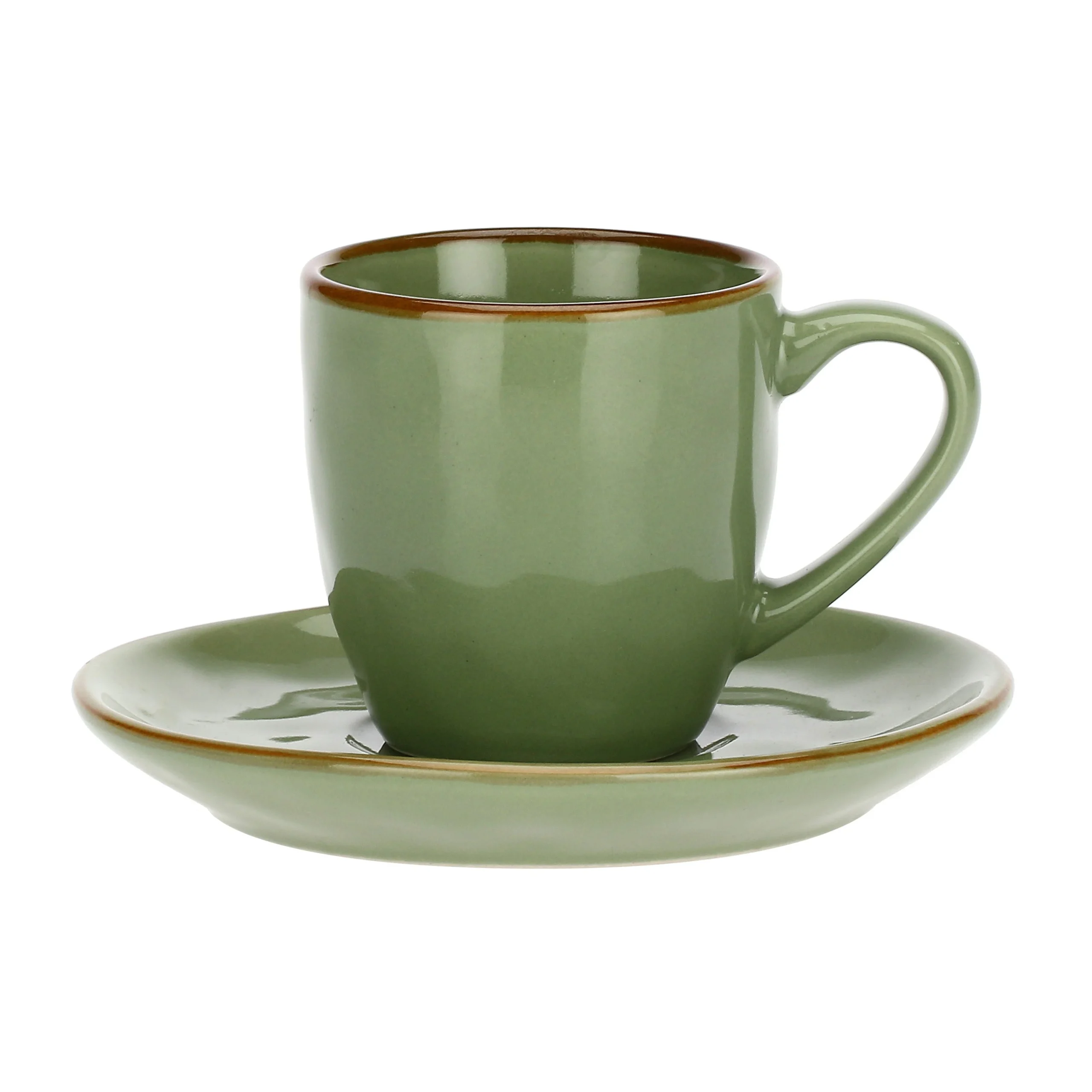 ROSE & TULIPANI Concerto Verde Oliva Tazzina Caffè con Piattino