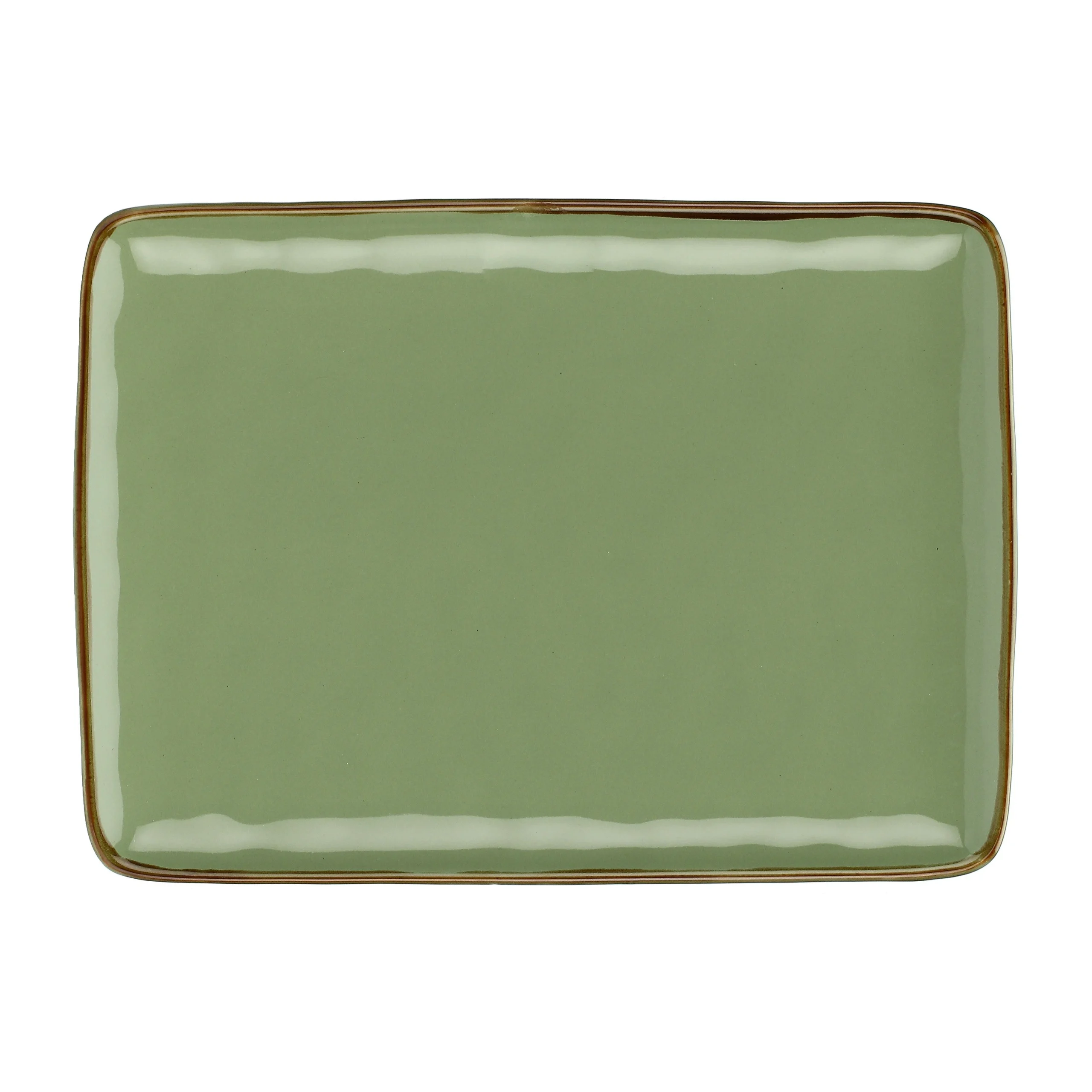ROSE & TULIPANI Concerto Verde Oliva Vassoio Rettangolare 36 x 26,5