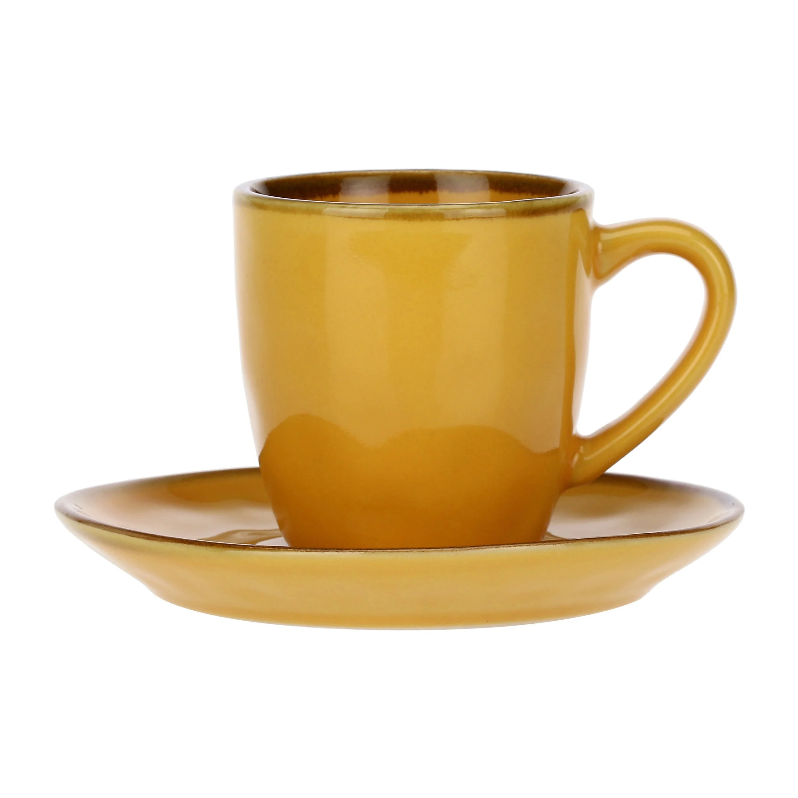 ROSE & TULIPANI Tazzina Caffe' con Piattino Ocra 90 Cc