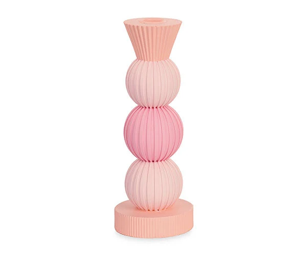 Tono Su Tono Portacandela Sfere Rosa Pesca H 230 Mm