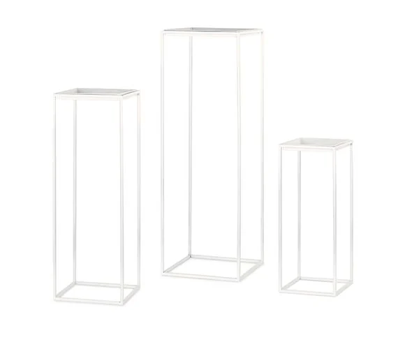 Tono Su Tono Set 3 Alzate Quadrate Bianche