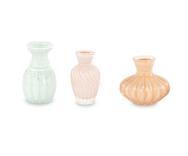 Tono Su Tono Vasetto Vetro Rosa o Acqua o Arancione  H 80 / 90 / 95 Mm 1 Pz