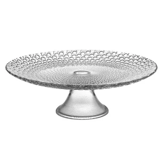 Varotto Alzata decorata - vetro trasparente H11 D33 cm
