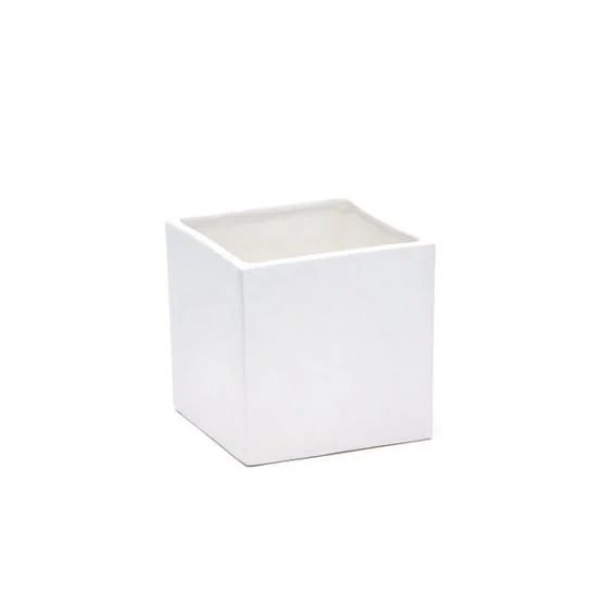 Varotto Cubo contenitore - ceramica bianca 13.5x13.5x13.5 cm - conf 4 pz