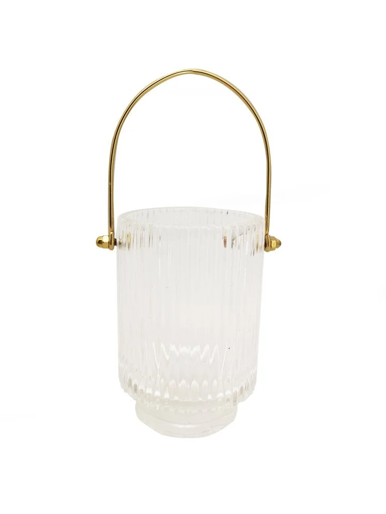 Vimin Box Caspò Simil Portaghiaccio D 9 Cm H 13 Cm Vetro Manico Oro