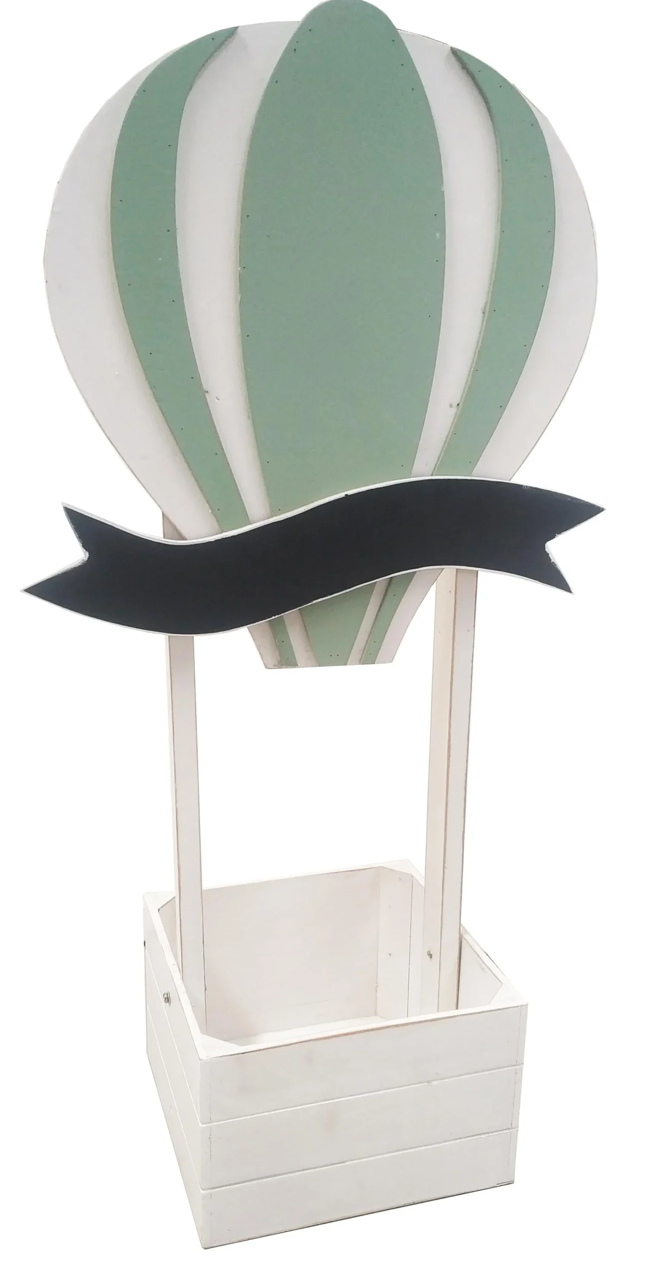 Vimin Box Mongolfiera da Tavolo con Lavagna 20 x 20 Cm H 65 Cm Verde