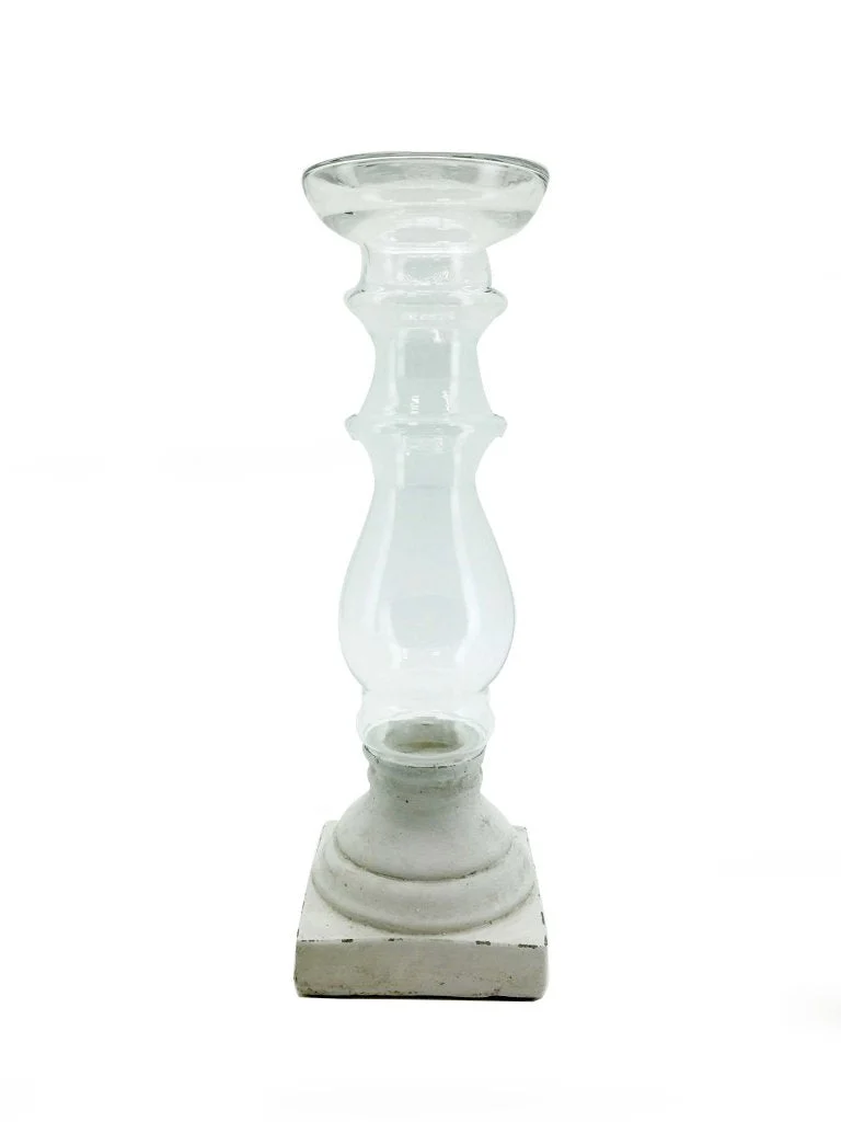 Vimin Box Portacandela Cemento Bianco D 21,5 Cm H 81 Cm
