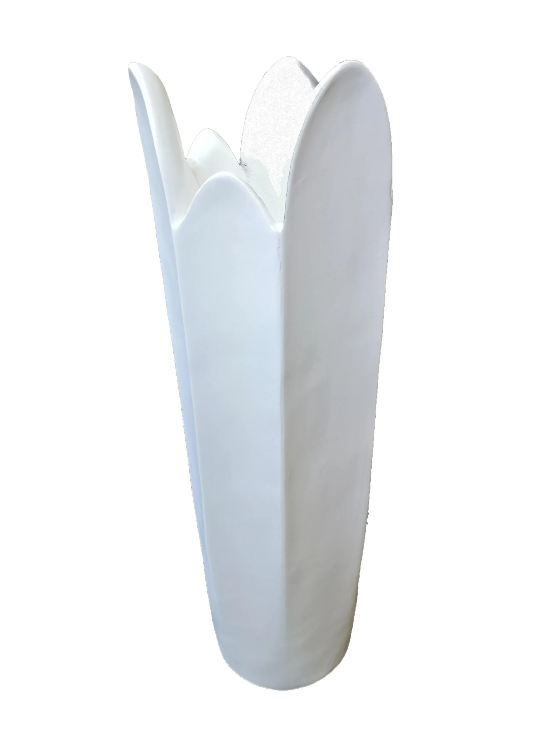Vimin Box Portafiori Alto a Fiore D 35 Cm H 100 Cm Bianco Satinato