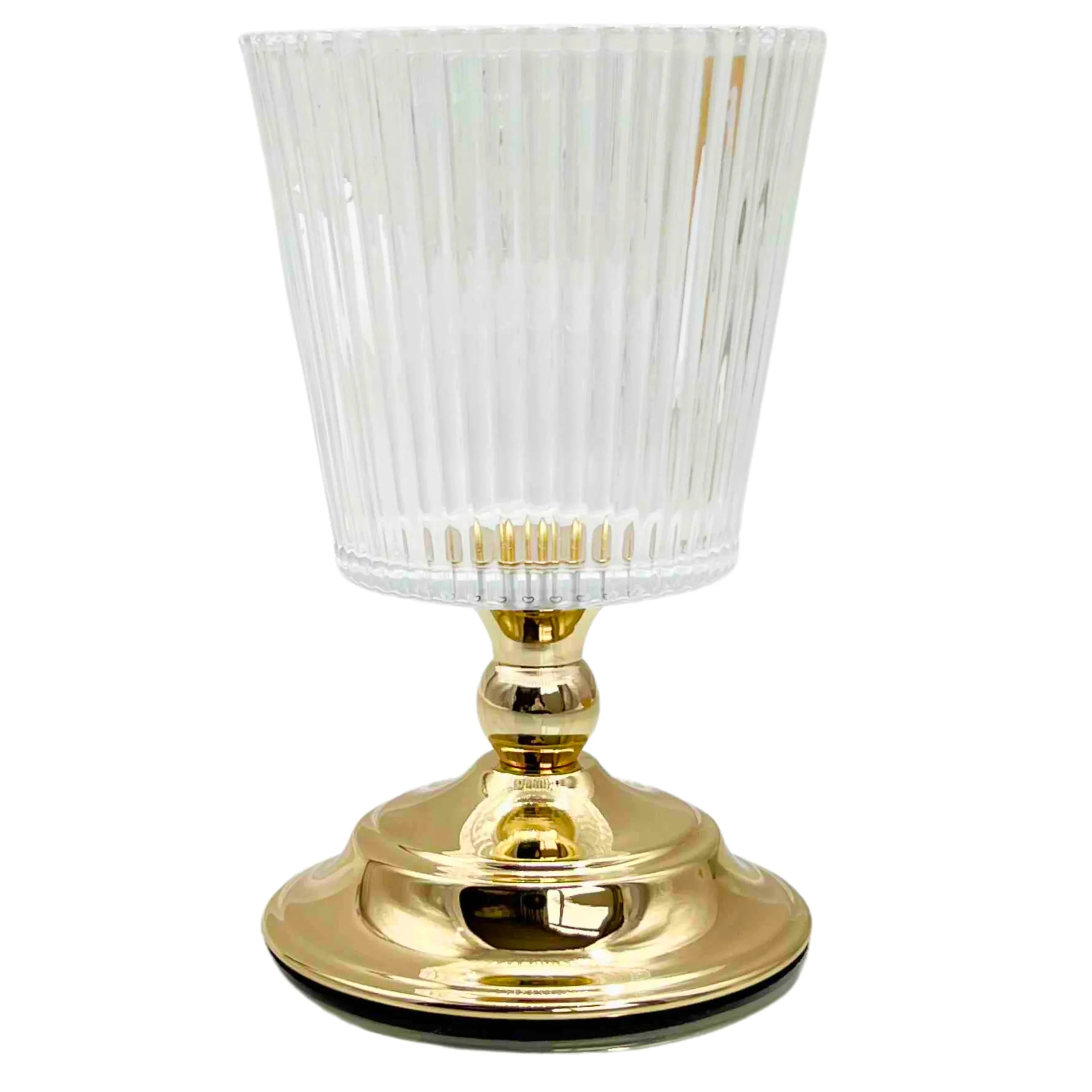 Vimin Box Alzata con Portavaso Vetro D 13 Cm H 20 Cm Oro