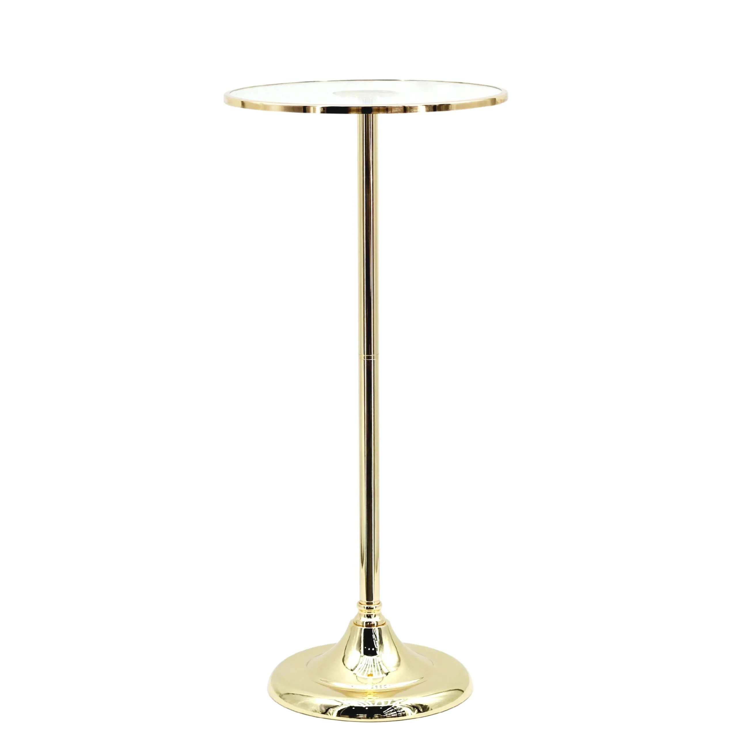Vimin Box Alzata Piatto Tondo Vetro e Metallo D 35 Cm H 73 Cm Oro