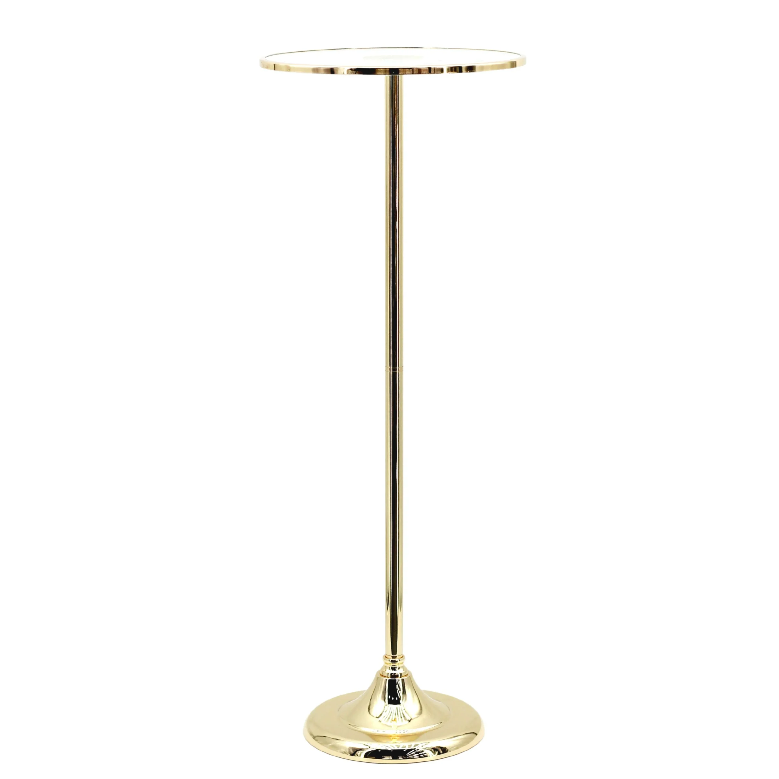 Vimin Box Alzata Piatto Tondo Vetro e Metallo D 35 Cm H 93 Cm Oro