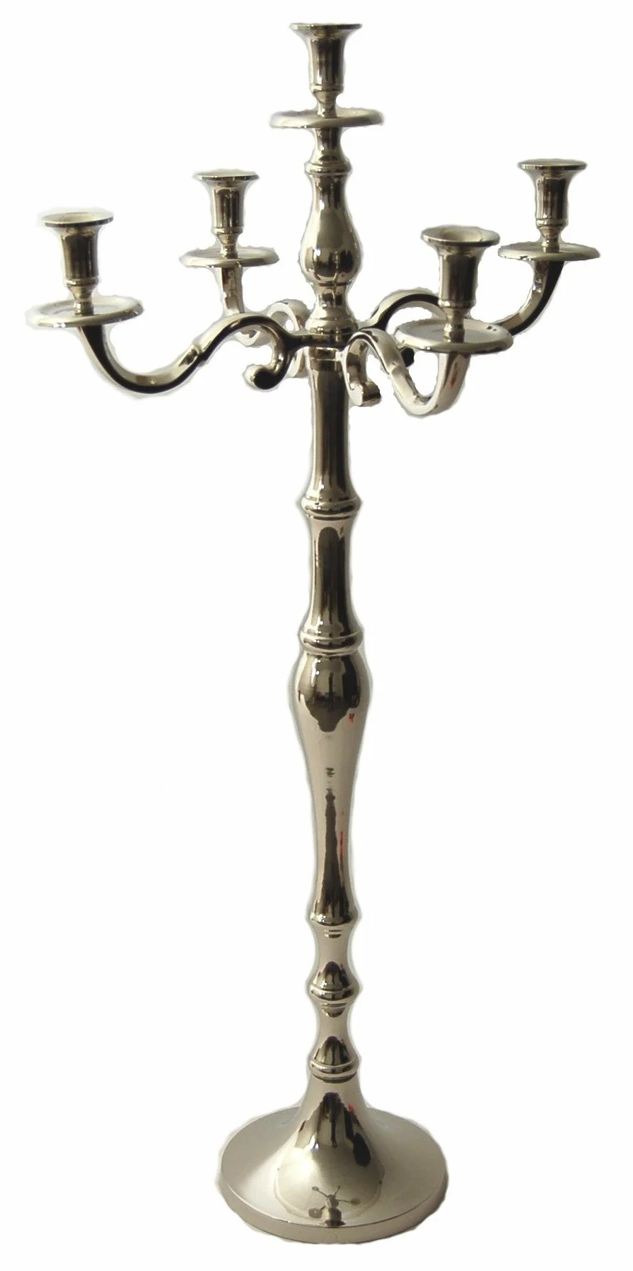 Vimin Box Candelabro 5 Fiamme H 120 Cm Alluminio Nichel