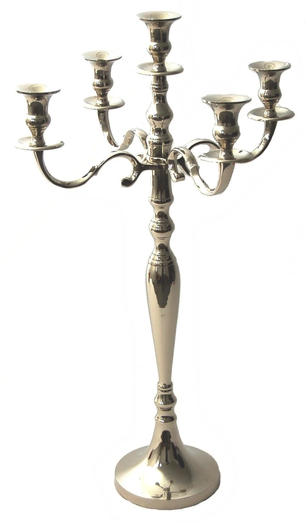 Vimin Box Candelabro 5 Fiamme H 75 Cm Alluminio Nichel