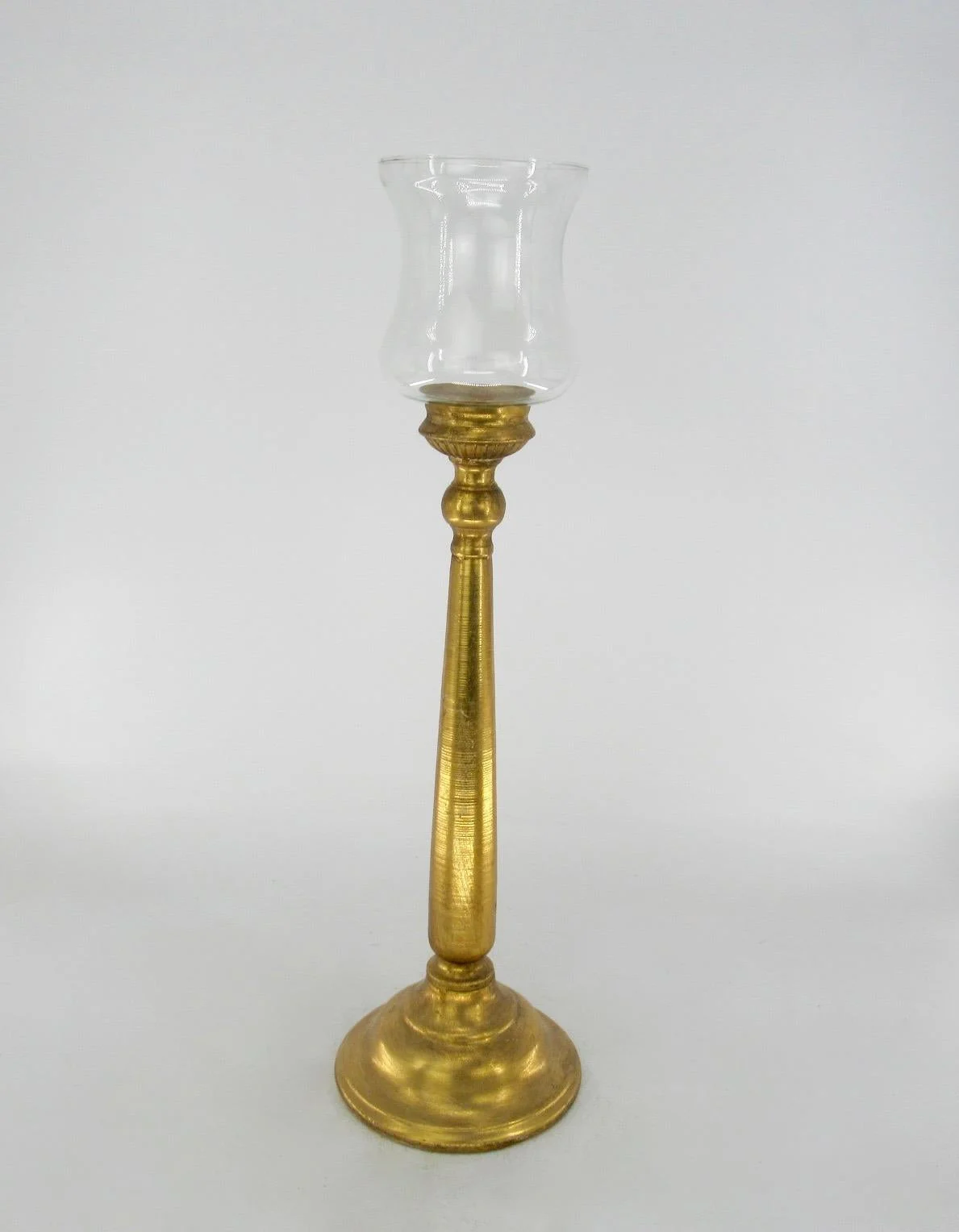 Vimin Box Candelabro con Vetro D 19,5 Cm H 68 Cm Oro