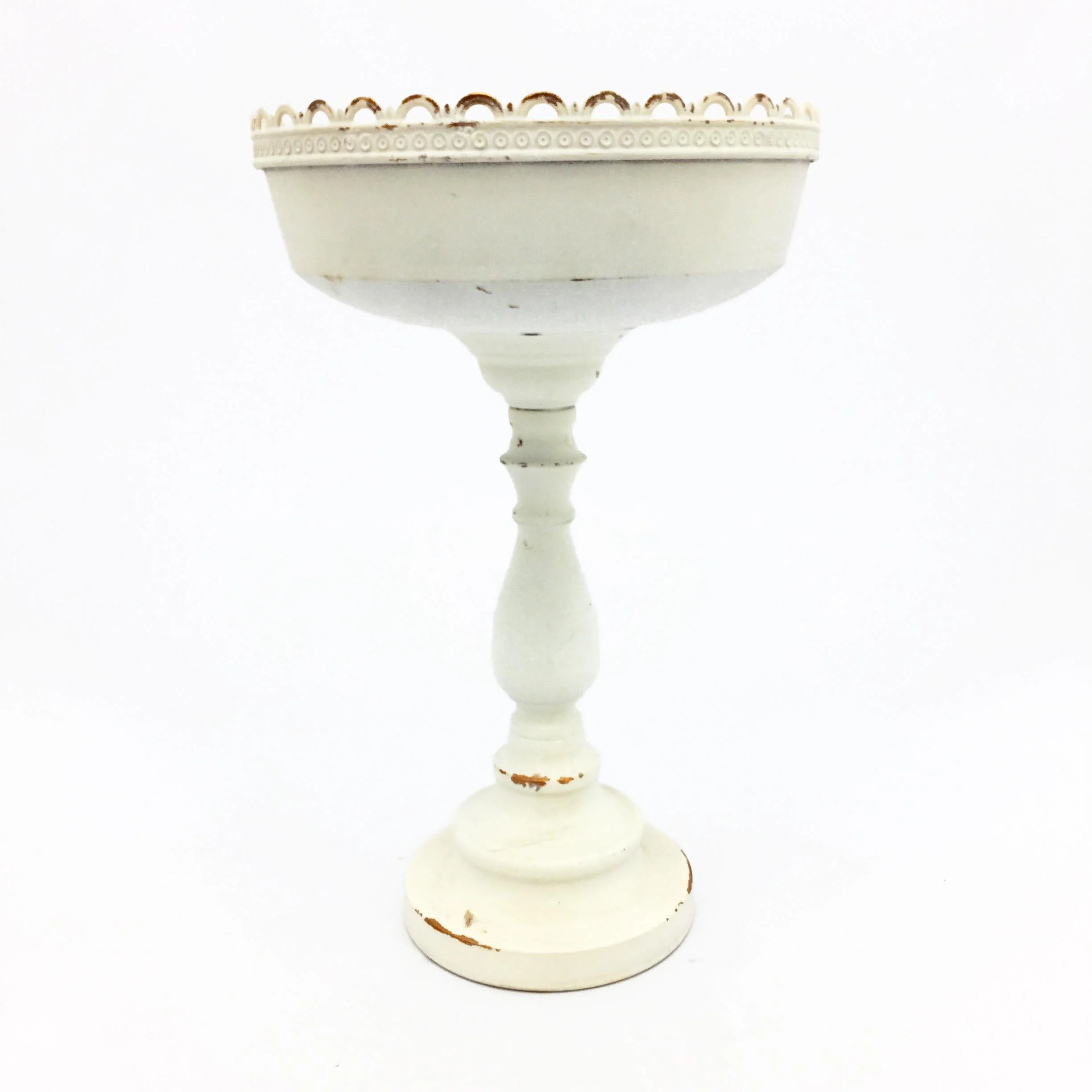 Vimin Box Centrotavola Ciotola D 25 Cm H 40 Cm Bianco Macchiato