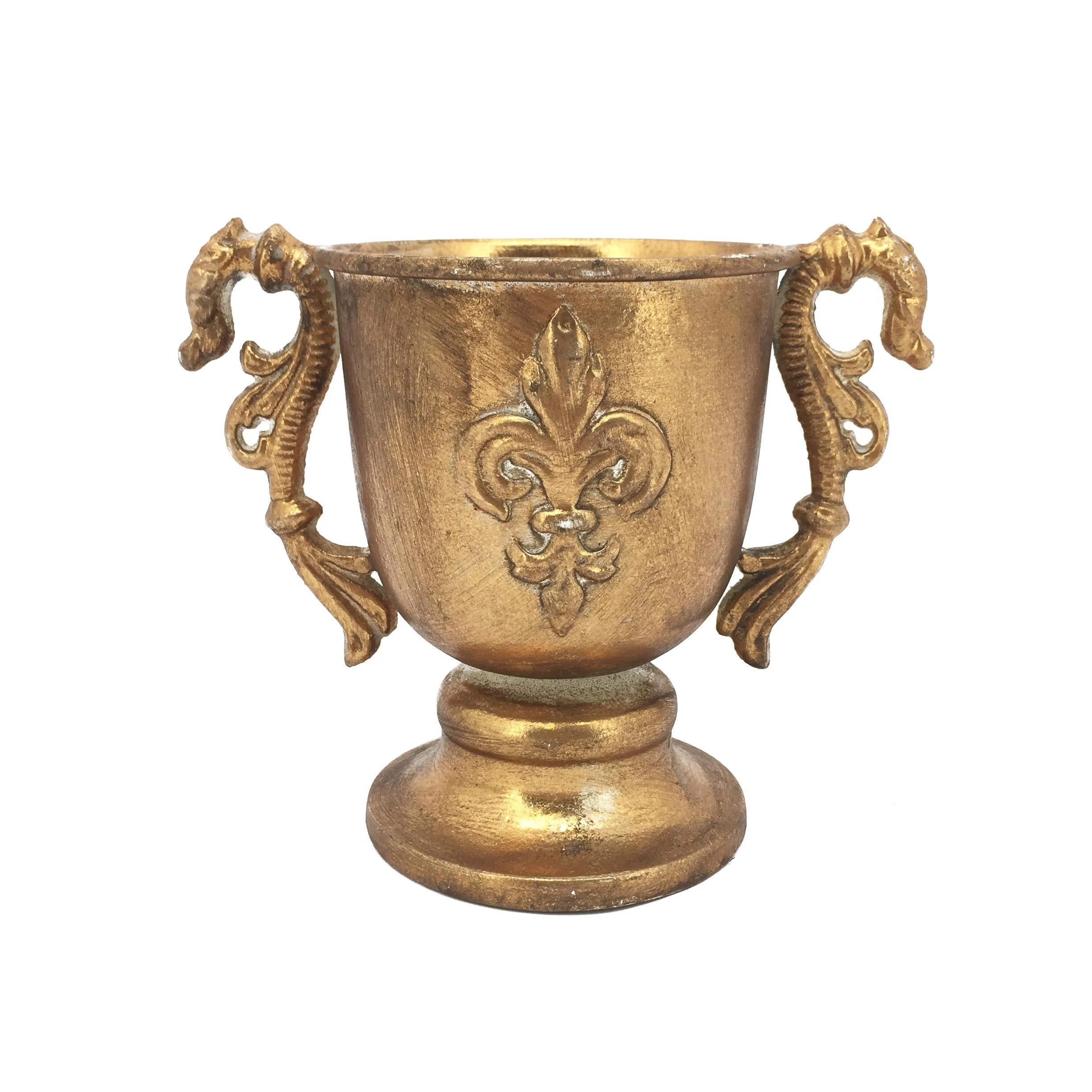 Vimin Box Coppetta con Manici e Stemma D 10,5 Cm H 15 Cm Oro