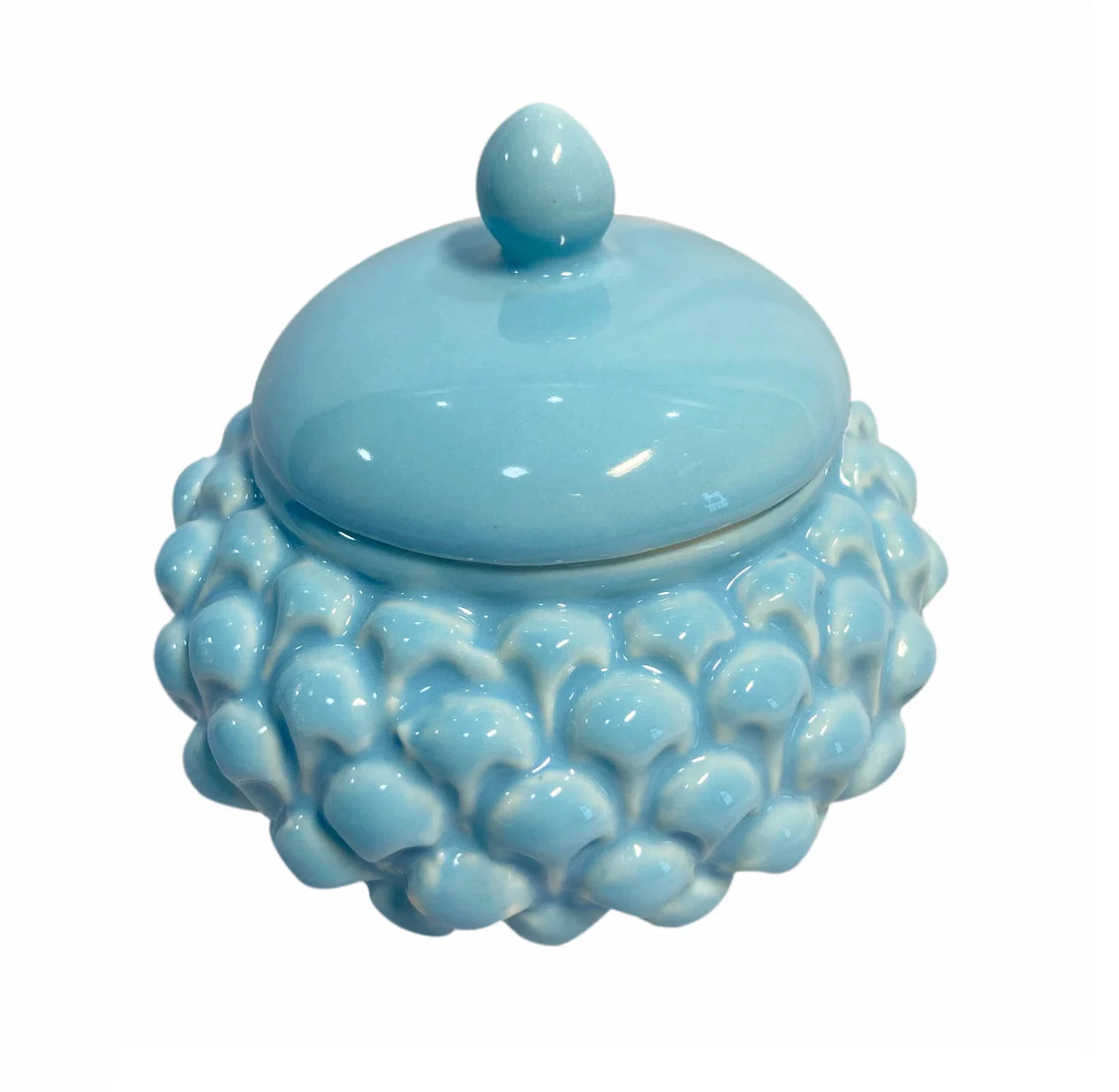 Vimin Box Scrigno Pigna D 14,2 Cm H 10,2 Cm Azzurro