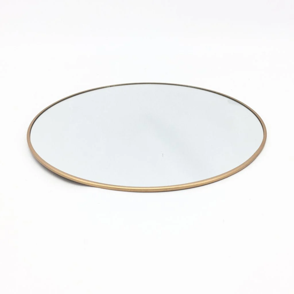 Vimin Box Specchio Centrotavola Tondo D 40 Cm Oro