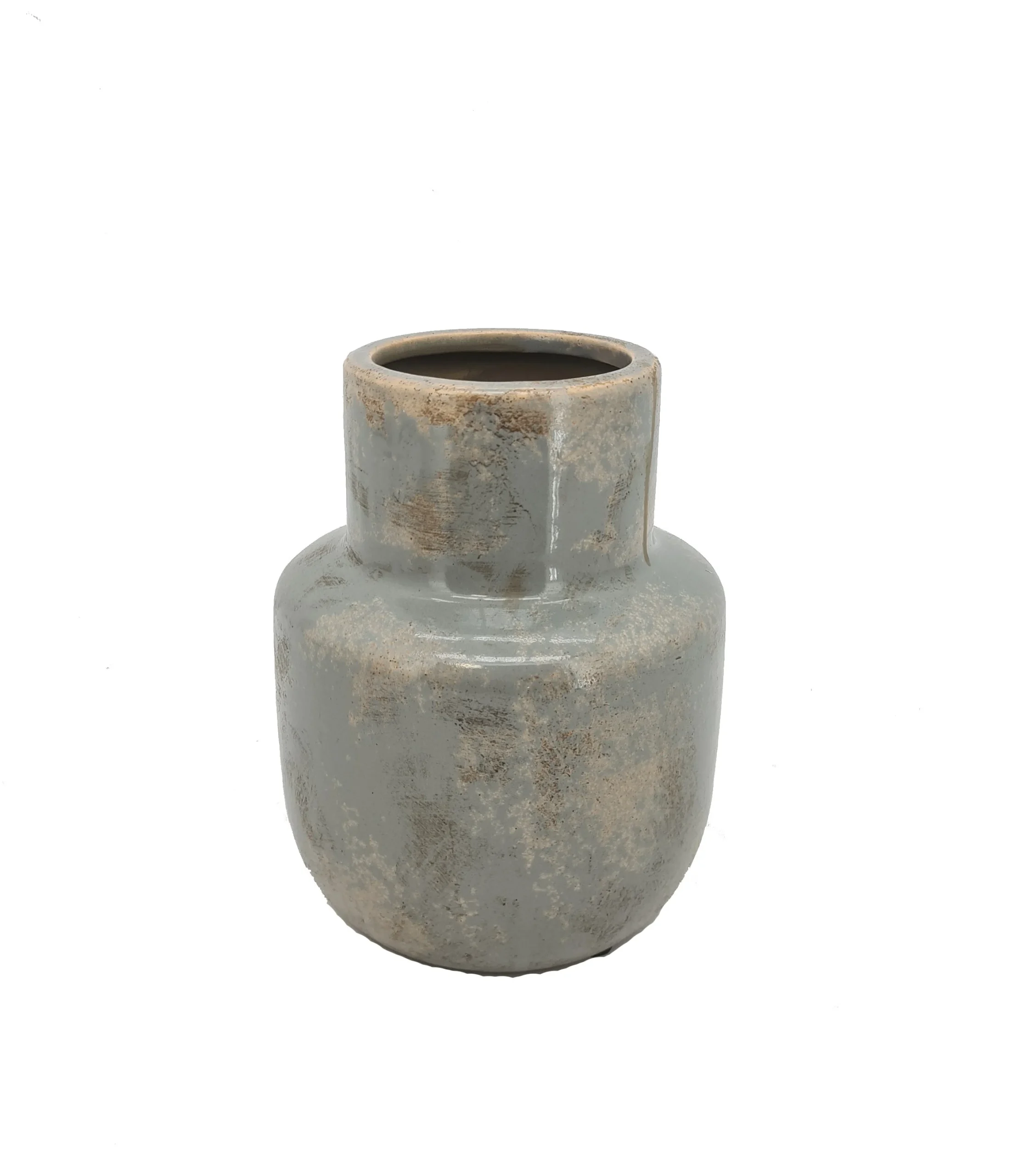 Vimin Box Vaso Bombato con Collo D 15,5 H 19,5 Cm Grigio