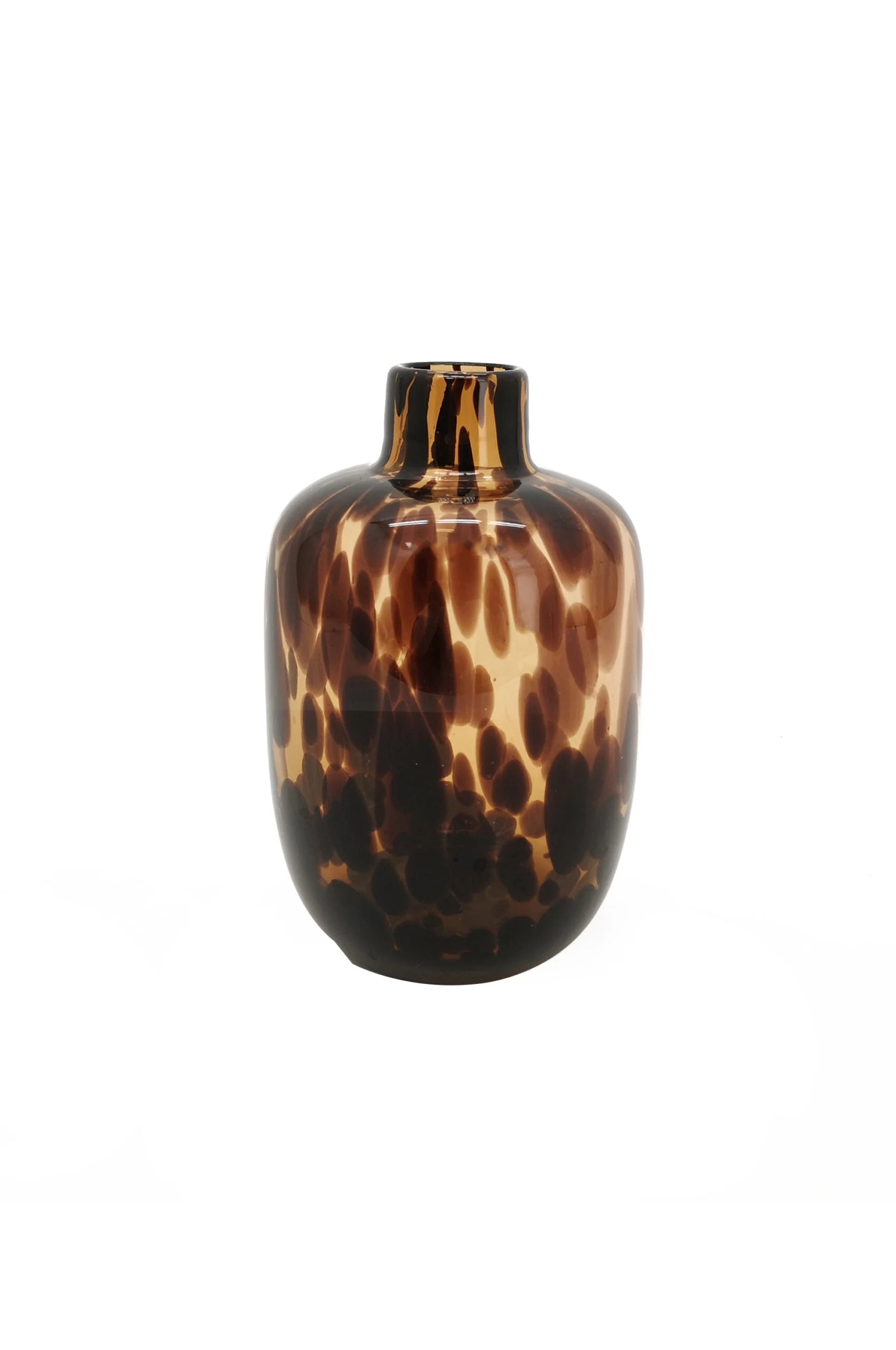 Vimin Box Vaso Bottiglione Maculato Vetro D 4 - 12 Cm H 18,5 Cm Marrone