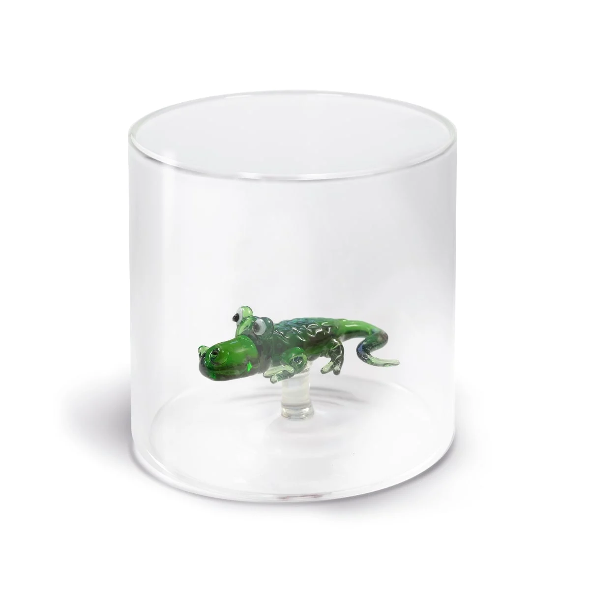 WD LifeStyle Bicchiere Vetro Borosilicato Cc 250 ml Decoro Alligatore
