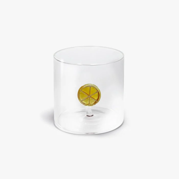 WD LifeStyle Bicchiere Vetro Borosilicato Cc 250 ml Decoro Arancia