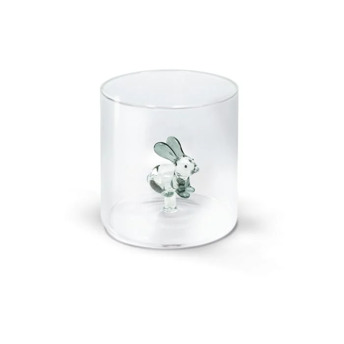 WD LifeStyle Bicchiere Vetro Borosilicato Cc 250 ml Decoro Coniglio