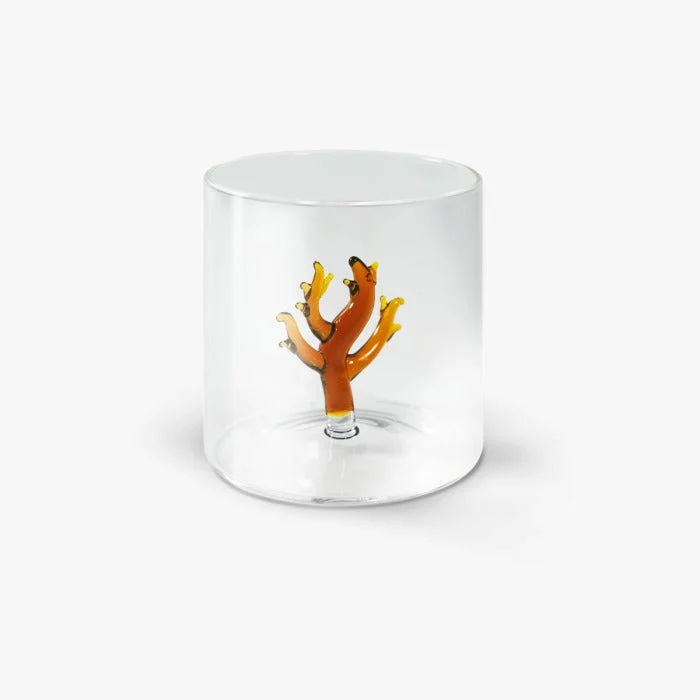 WD LifeStyle Bicchiere Vetro Borosilicato Cc 250 ml Decoro Corallo