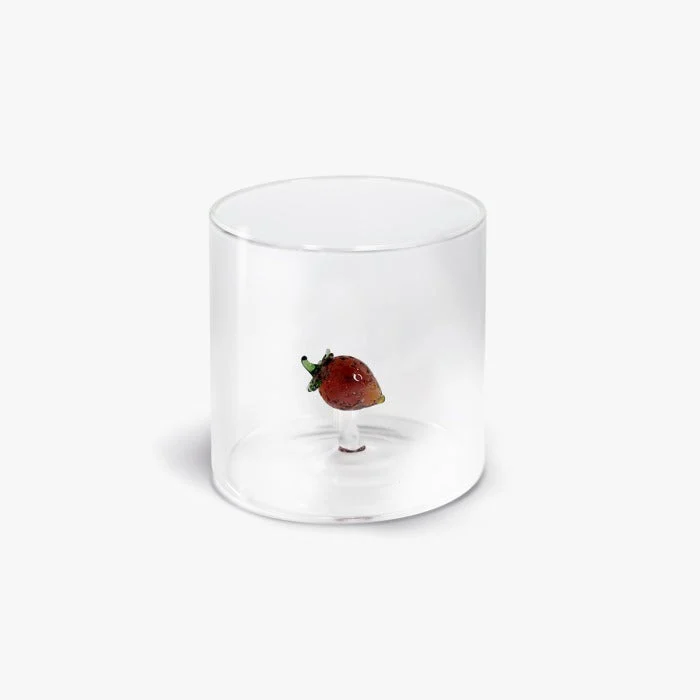 WD LifeStyle Bicchiere Vetro Borosilicato Cc 250 ml Decoro Fragola