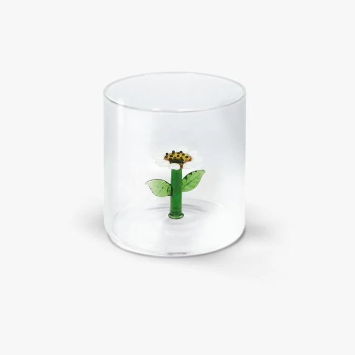 WD LifeStyle Bicchiere Vetro Borosilicato Cc 250 ml Decoro Margherita
