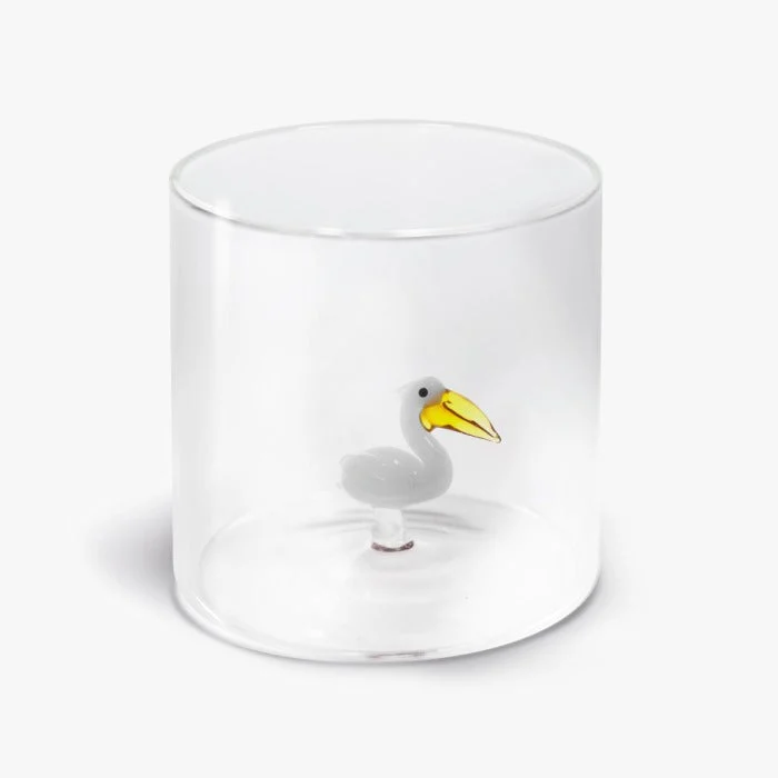 WD LifeStyle Bicchiere Vetro Borosilicato Cc 250 ml Decoro Pellicano