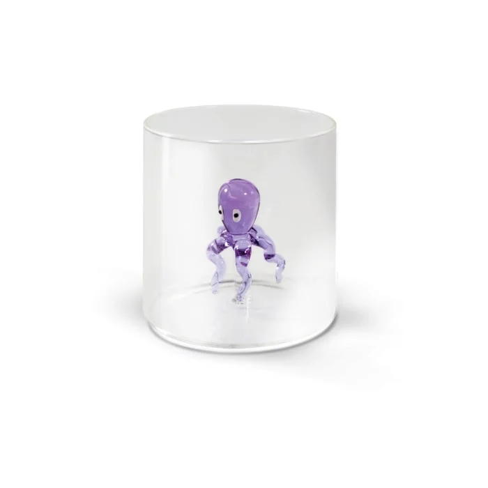 WD LifeStyle Bicchiere Vetro Borosilicato Cc 250 ml Decoro Polipo