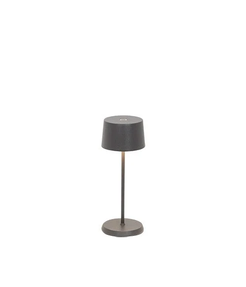 Zafferano Olivia Micro Lampada da Tavolo D 75 Mm H 200 Mm Grigio Scuro